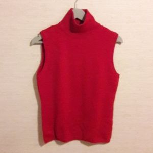 Carlisle red sleeveless turtleneck